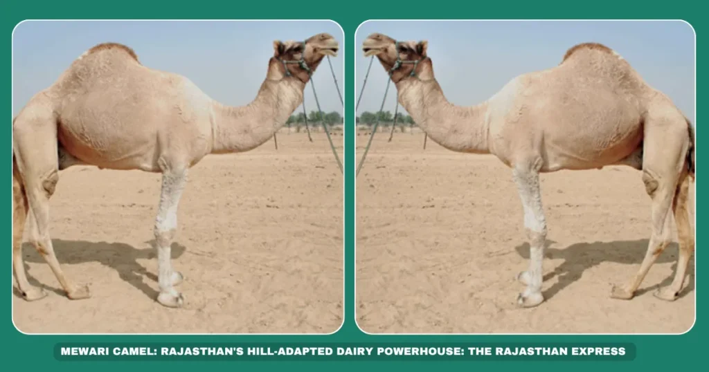Mewari camel breed Aravalli hill camels High-yield camel milk Rajasthan dairy camels Hill-adapted camels Udaipur camel herders Endangered Indian camels Bee-resistant livestock