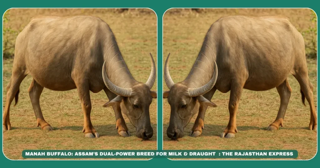 Manah buffaloAssam dual-purpose buffaloBarpeta livestockSmall farm buffalo breedsLow-input dairy buffaloBrahmaputra valley buffaloDraught buffalo IndiaNalbari native breedsSustainable farming Assam "Best buffalo for small farms in Assam"
"Low-maintenance dual-purpose buffalo"
"Manah buffalo milk yield per day"
