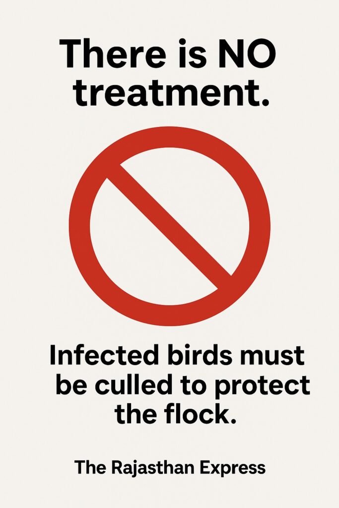 Warning that Marek's Disease is untreatable and infected birds are lifelong virus carriers