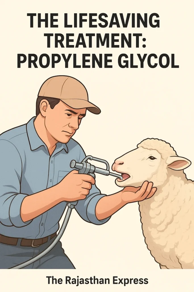 Administering oral propylene glycol to a sheep as emergency treatment for Pregnancy Toxemia