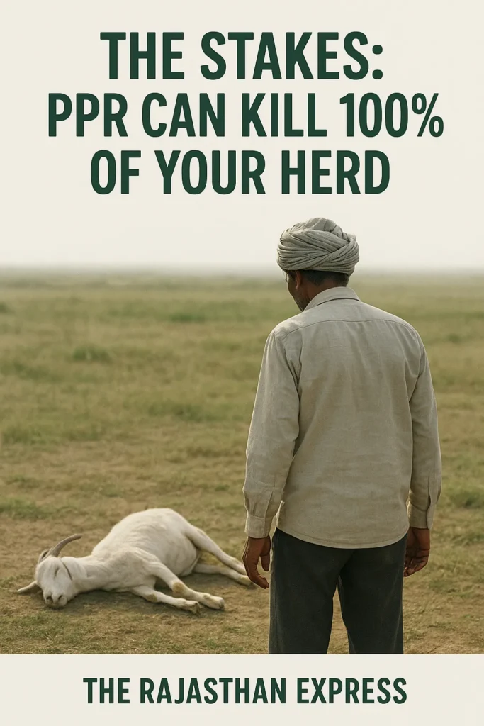 Farmer facing the devastating economic loss caused by a Peste des Petits Ruminants (PPR) outbreak