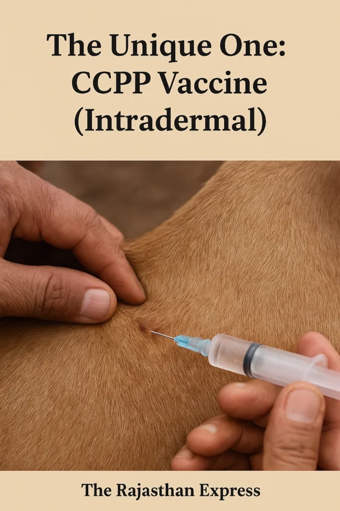 Unique intradermal injection technique for the Contagious Caprine Pleuropneumonia (CCPP) vaccine