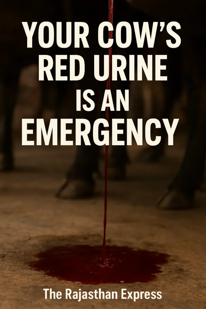 Dark red, coffee-colored urine from a dairy cow, the primary symptom of Post Parturient Haemoglobinuria (PPH)