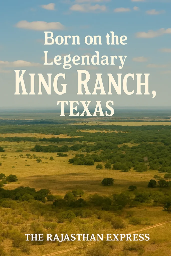 Aerial view of the vast King Ranch in Texas, the birthplace of Santa Gertrudis cattle, recognized in 1940.