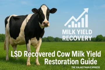 High-resolution image of a healthy dairy cow representing successful LSD recovered cow milk yield restoration and recovery.