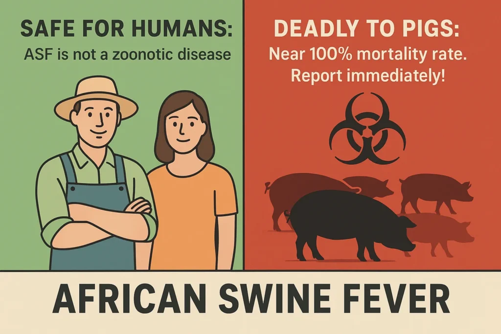 For Humans: There is no risk of African Swine Fever in humans, and pork is safe to eat if cooked thoroughly.
For Farmers: Focus on strict biosecurity, proper cooking of swill, and immediate reporting of symptoms.