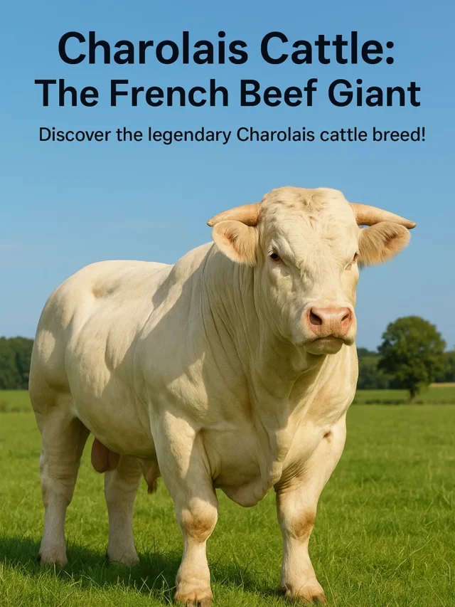 High-resolution photo of a massive, white Charolais beef bull with strong musculature in a green pasture.