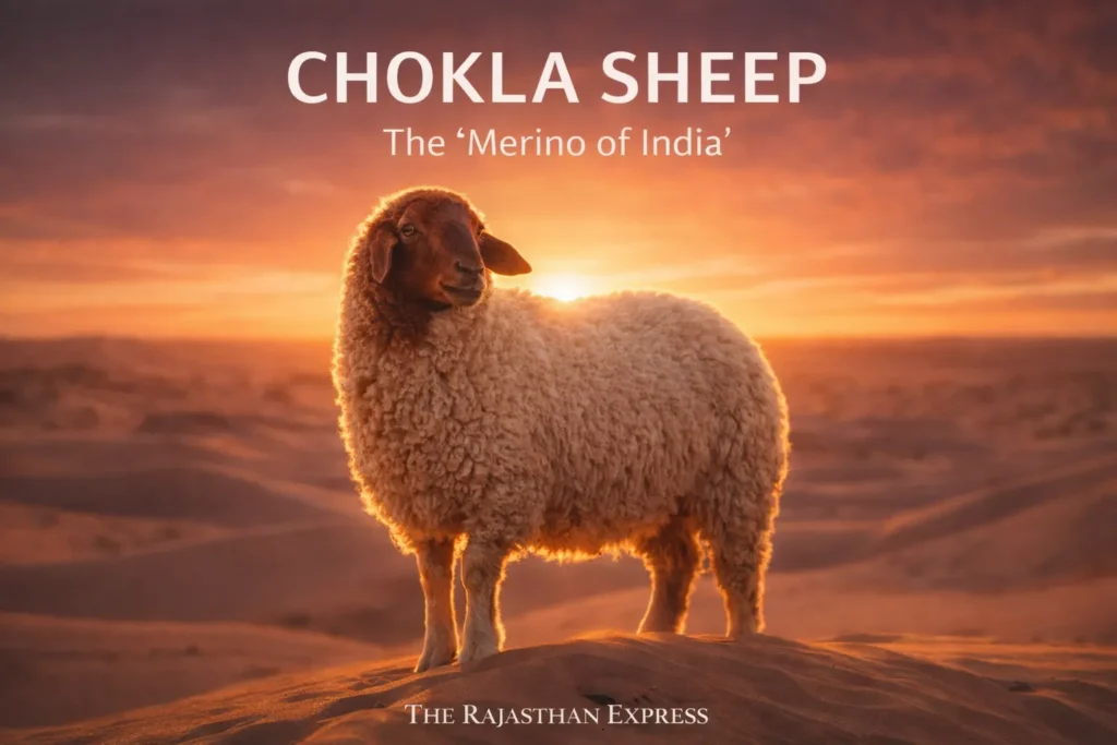 Chokla sheep proudly called the 'Merino of India' representing Rajasthan's premium carpet wool breed with world-class fiber quality.