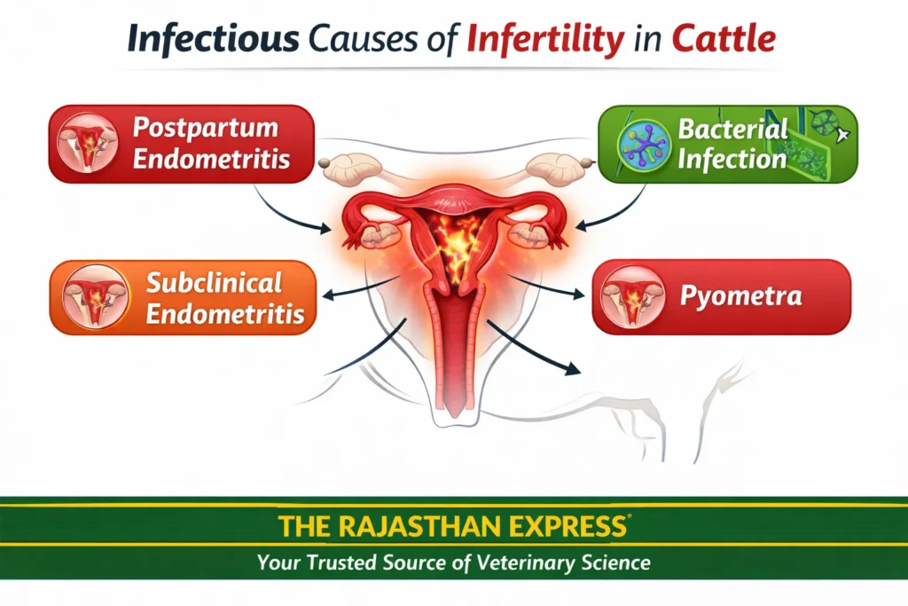 "Treatment of infertility in cattle diagram showing reproductive system" "Repeat breeding in cattle uterus infection illustration" "Hormonal treatment for repeat breeding in cows HPO axis chart" "Symptoms of infertility in cattle silent heat signs" "Nutritional causes of infertility in cows mineral deficiency chart" "Repeat breeding in cattle in India dairy farm case study" "Infectious causes of infertility in cattle endometritis image" "Infertility in cattle PDF veterinary reference guide" "Repeat breeding in cattle PPT ovulation cycle slide" "Disadvantages of repeat breeding in cattle economic loss graph"