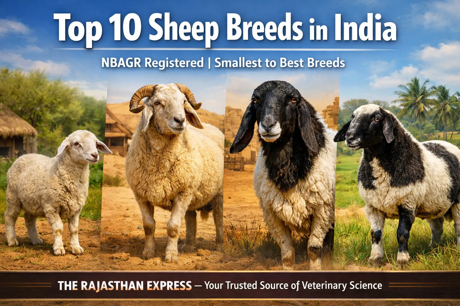 Complete list of 47 NBAGR registered sheep breeds in India. Know the best sheep breed, smallest sheep breed in India, goat like sheep breed & top mutton breeds.