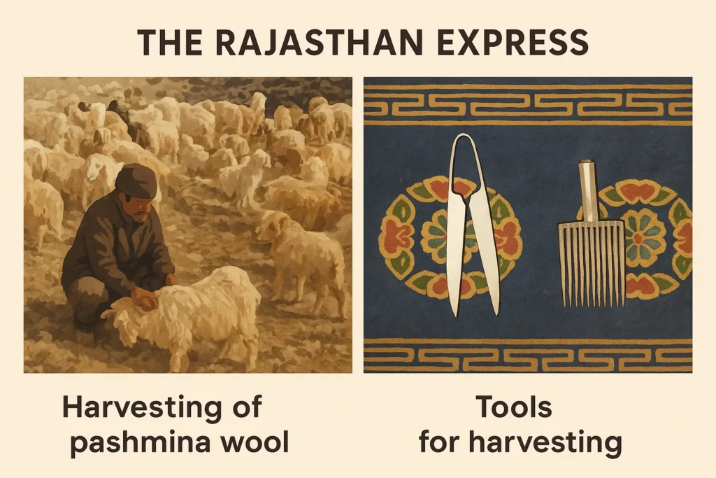 Traditional combing tools used for harvesting fine Pashmina wool from Changthangi goats in Ladakh.