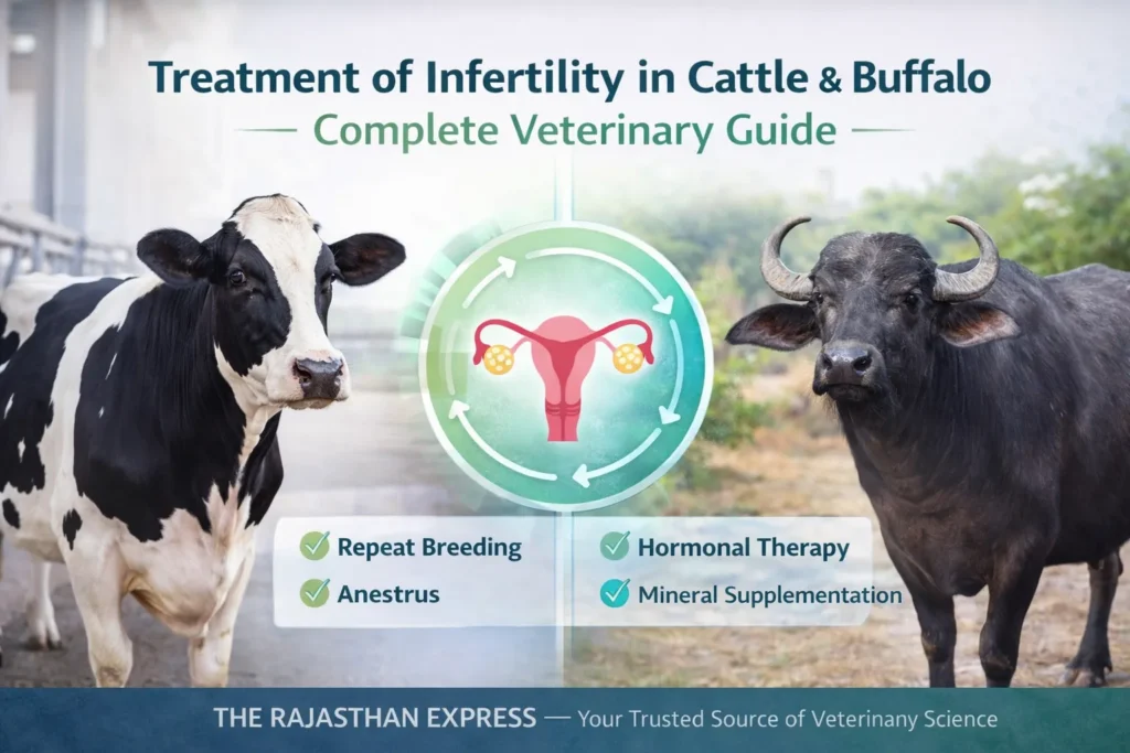 "Treatment of infertility in cattle diagram showing reproductive system" "Repeat breeding in cattle uterus infection illustration" "Hormonal treatment for repeat breeding in cows HPO axis chart" "Symptoms of infertility in cattle silent heat signs" "Nutritional causes of infertility in cows mineral deficiency chart" "Repeat breeding in cattle in India dairy farm case study" "Infectious causes of infertility in cattle endometritis image" "Infertility in cattle PDF veterinary reference guide" "Repeat breeding in cattle PPT ovulation cycle slide" "Disadvantages of repeat breeding in cattle economic loss graph"