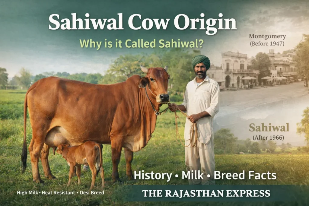 Sahiwal cow origin name mystery showing Montgomery name before 1947 changed to Sahiwal after 1966, with high milk and heat resistant traits.