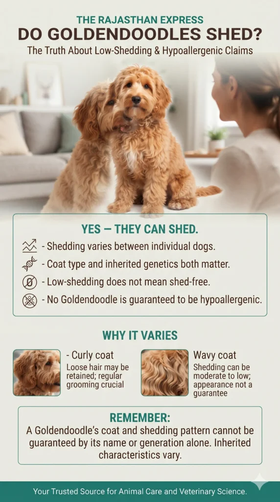 goldendoodle shedding, are goldendoodles hypoallergenic, low-shedding goldendoodle, goldendoodle coat types, do f1b goldendoodles shed, do goldendoodles shed a lot, are goldendoodles good for allergy sufferers, which goldendoodle generation sheds least, do straight coat goldendoodles shed